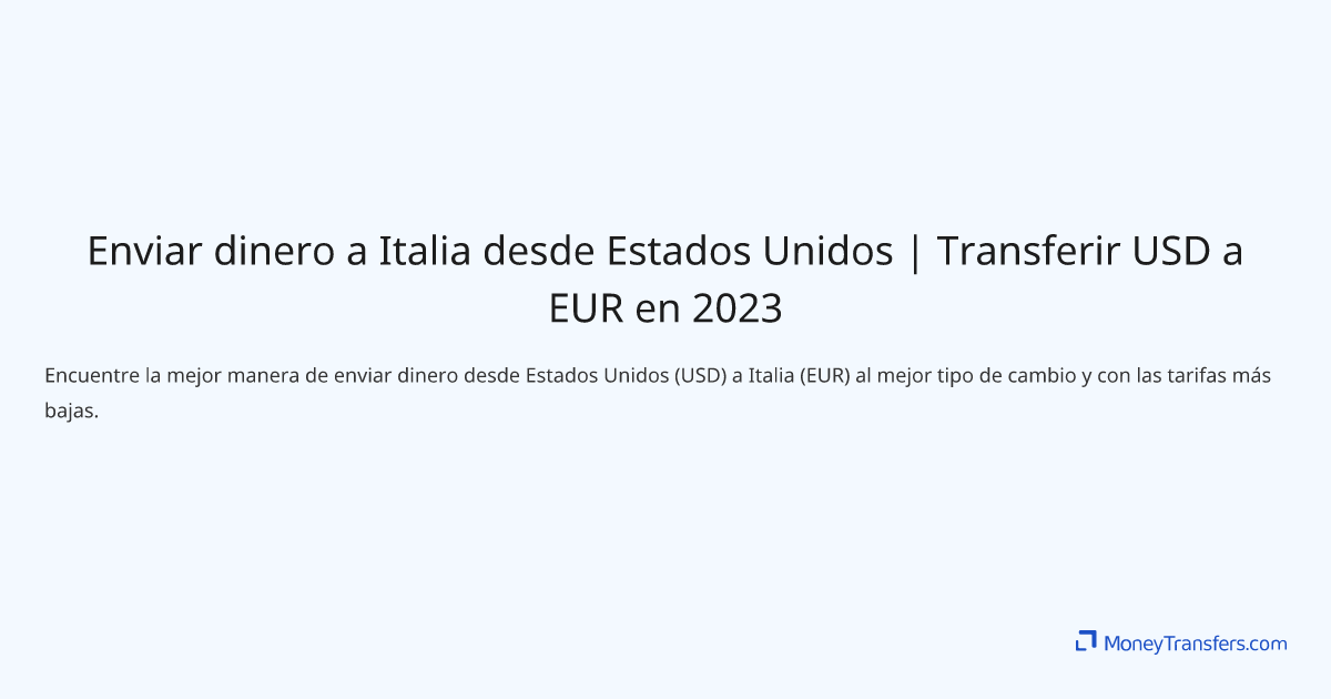 Como Enviar Dinero A Italia Desde Estados Unidos